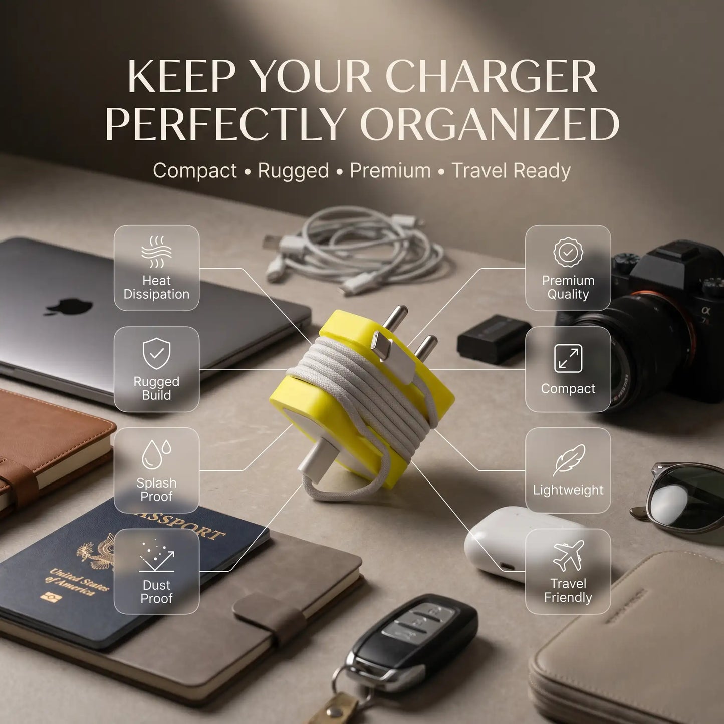 9Dimension - Apple 20W Charger Case with Cable Organizer