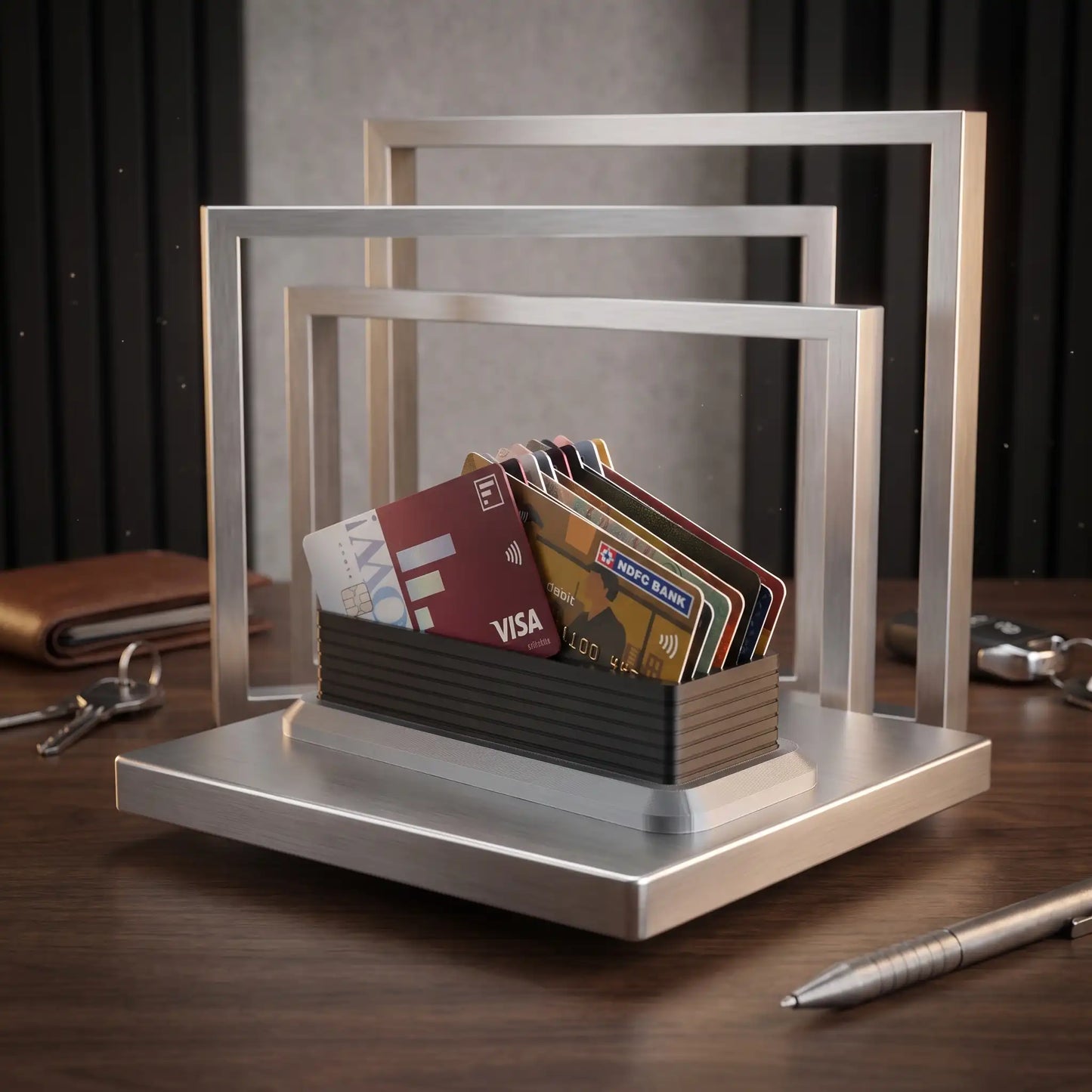 9Dimension – Premium 15 Multi-Card Holder with Detachable Stand